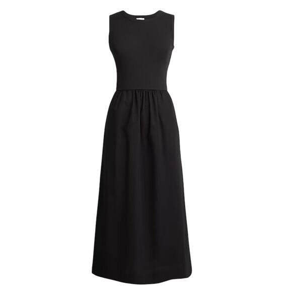 J.Crew Factory Ribbed Knit Mixy Midi Dress Black Size XS Petite NWT - Picture 1 of 8